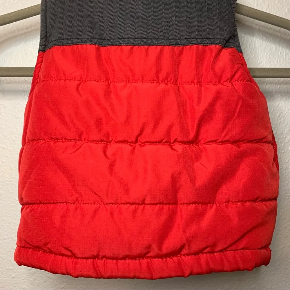 Carters 2T puffer vest houndstooth faux Sherpa button front warm winter photo